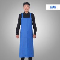 牛筋马甲防水防油男女款围裙加厚耐磨加大加肥围裙女款厨房水产! 浅蓝背带
