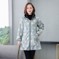 成人罩衣女新款加绒韩版大码防水防油工作服中长款拉链款围裙 灰底小雏菊 L[建议80-100]