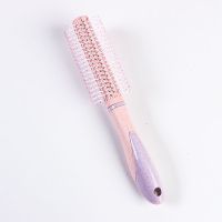 梳子女卷发秸秆气垫气囊按摩梳防静电发廊吹造型家用内扣圆头滚梳 甜美少女粉 1811