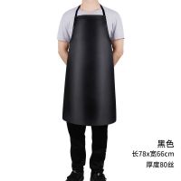 皮革防水围裙防油耐酸碱菜市场水产软皮围兜厨房中长款pvc工作服 棕色 78*66[加厚款]