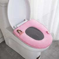 马桶垫家用四季通用可防水洗厕所坐便器垫子拉链款可爱卡通坐便套 1个小仙女粉色 [粘贴款]