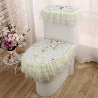 马桶垫坐垫三件套四季通用型拉链式马桶座圈套装蕾丝防水坐便器套 随机发送 单个马桶垫