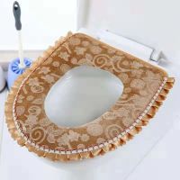 坐便垫加厚两件套带盖通用马桶座套粘扣马桶套圈马桶垫拉链 钻石咖啡色-单件套