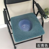 特大码马桶垫坐垫加厚通用冬天毛绒坐便套家用方形马桶套马桶圈垫 老人坐便椅垫超大石青色1只装