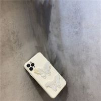 ins蕾丝蝴蝶苹果11手机壳斜挎链iPhone7/8plus女款XSmax/XR/6S/5 白蕾丝蝴蝶[单壳不带绳] 苹