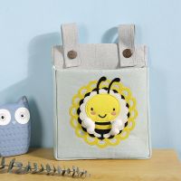 收纳袋挂袋挂式门后挂墙上挂兜宿舍床头收纳挂袋布艺置物袋小布袋 小蜜蜂一袋款(送挂钩)