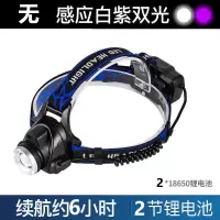 新款2021款紫光蝎子灯捕蝎灯专用感应头灯超亮强光抓蝎子灯神器 紫白光[变焦无感应]双锂电+镊子