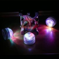 LED防水迷你装饰灯泡小灯DIY手工七彩纽扣电池灯源变色三灯刺身闪 三灯快闪3个装