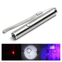 验钞手电筒照明激光紫外线三功能验钞笔验钞机小型 紫外线验钞灯 手电+电池