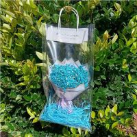 满天星超大花束干花鲜花成品礼盒生日礼物送闺蜜女朋友情人节礼物 E01透明手提袋蓝色小花束 送贺卡+LED小彩灯