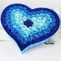 情人节礼物渐变香皂花玫瑰礼盒女生老婆闺蜜创意新年生日感恩 渐变+玫瑰灯蓝色