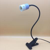 万用金属夹子灯E27LED学生学习护眼床头照明电子维修多用途台灯 紫色灯架(无灯泡)