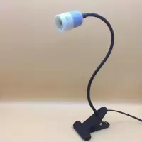 万用金属夹子灯E27LED学生学习护眼床头照明电子维修多用途台灯 紫色灯架(无灯泡)