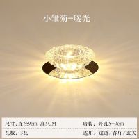简约现代LED水晶射灯玄关灯吊顶天花孔灯具通道筒灯过道灯走廊灯 暗装:开孔5-9厘米开孔 小雏菊3瓦暖光