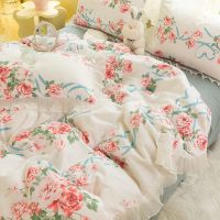 新款四件套韩版皱花边碎花少女心小清新床上用品单学生宿舍三件套 歌茶德 1.2m[4英尺床]三件套