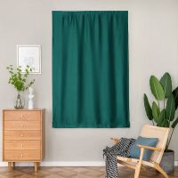 魔术贴窗帘免打孔自粘门帘遮光布隔热出租屋宿舍宿舍遮挡卧室飘窗 墨绿01# 送魔术贴+绑绳 宽 0.7M* 高 1.0M