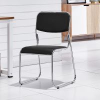 办公椅简约培训椅叠落会议椅麻将椅靠背椅家用电脑椅特价透气[7天内发货] 普通16管黑革