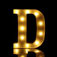 [半价清仓]造型字母灯七夕情人节求婚道具创意小夜灯led数字灯 暖白光字母D