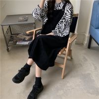 大码女装灯芯绒背带连衣裙女秋季2020新款胖mm显瘦减龄时尚两件套 背带裙 [单件] M 建议90-100斤
