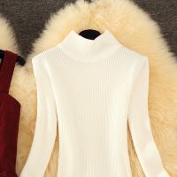 春季洋气套装裙子2021新款收腰显瘦灯芯绒吊带连衣裙女秋冬两件套 单件白色针织 S 建议80-95斤