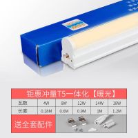 led灯管T5 T8一体化全套日光灯管藏光长条灯管超亮节能0.3米光管 钜惠款T5恒流一体化 暖光 0.3米-30厘米