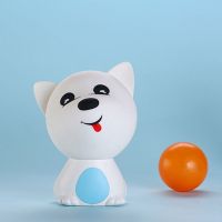 萌猪硅胶七彩灯宝宝拍拍灯婴儿床头喂奶灯充电创意梦幻夜光灯台灯 小狗-蓝色