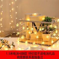 星星宿舍灯雪花圆球小夜灯少女心不插电过年灯笼灯节日灯生日布置 暖白-星星款 1.5米10灯电池+usb款