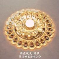 射灯led水晶过道灯走廊灯玄关灯入户灯七彩色筒灯圆形吸顶灯创意 20厘米 3W暖光 暗装
