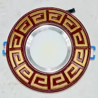 新中式led射灯天花灯嵌入式吊顶3W5W7W客厅筒灯牛眼猫眼COB孔灯 白光 回字款磨砂3瓦