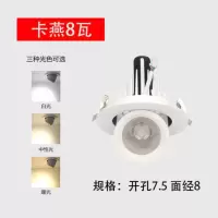 卡燕照明卡燕象鼻灯cob筒灯嵌入式led射灯天花服装店铺商用背景墙 卡燕正品8瓦白光 开孔7.5厘米
