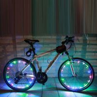 自行车灯夜骑风火轮钢丝辐条灯山地车儿童单车夜间骑行装饰车配件 彩色款