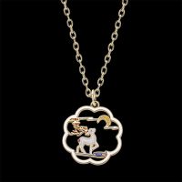 日韩简约可爱动物鹿小猫兔子吊坠项链少女学生风锁骨颈链闺蜜礼物 小鹿望月