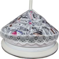 隐形吊扇灯防尘罩套圆形风扇灯防灰尘配件灯罩带风扇的吊灯盖布巾 话报 36寸直径40厘米