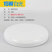 LED防水防尘防蚊虫厨房浴室阳台地下室车库冷库室外超薄超亮壁灯 超薄款圆形15W白光