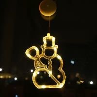 圣诞节装饰品店面店铺创意圣诞树彩灯挂件节日礼物装扮场景布置 雪人吸盘灯