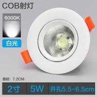 COB射灯嵌入式led筒灯天花5w7W12w20w30w超亮客厅背景墙5公分孔灯 2寸5瓦COB射灯[白光]