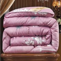 特价桑丝被冬天加厚棉被子冬被双人春秋被芯单人空调被夏凉被 花开富贵-豆沙 150*200cm[学生夏凉被]