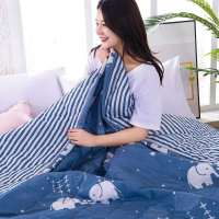 [半价]2020新款夏天双人空调被夏凉被单人儿童薄被子可机洗 吉祥小象 100*140儿童被