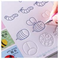 儿童字帖[幼儿专注力培养]数字汉字简笔画 3-7岁绘画本练字帖 趣味简笔画 10支笔芯1笔杆1握笔器