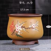 紫砂花盆家用发财树花盆麦子茶舍陶瓷花盆特大花盆室内创意聚宝盆 点彩款 明黄色 单个大号 自选