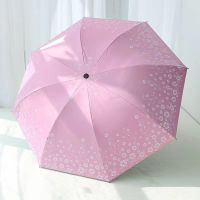 十骨加大双人太阳伞晴雨两用黑胶伞防晒防紫外线清新遮阳雨伞女伞 八骨加粗藤花*防晒款*粉色