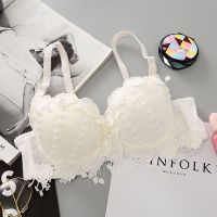 花房有钢圈 夏季黑白薄款简约小胸不空杯内衣聚拢蕾丝少女文胸165 2015白色单件 32/70(ab通用杯)