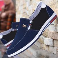 老北京布鞋男透气百搭春季鞋子休闲鞋男士软底防臭帆布鞋春款男鞋 A02蓝色一脚蹬 收藏送袜子 38