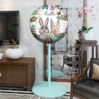 电风扇罩子防尘罩落地式布艺家用电扇套子全包圆形欧式吊扇保护罩 网红兔 直径52CM内风扇适用