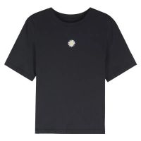 单件/套装夏季韩版大码女装印花T恤女碎花半身裙显瘦套装裙两件套 黑色上衣 S[ 建议80斤-98斤]