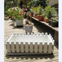 塑料花盆栅栏盆 盆栽绿植多肉阳台种菜盆 长方形 花盆 栅栏花盆底部无孔 小号 长宽高:32*16*11厘米