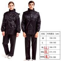 雨衣雨裤套装电动摩托车分体长款全身防暴雨女防雨水服男外卖外套 YY-518雨衣双层 黑色(无帽檐） M