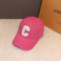 新款潮牌C字母棒球帽子女韩版百搭鸭舌帽休闲时尚出游防晒遮阳帽 玫红色-白字C 可调节(56-58cm)