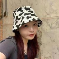 韩版双面戴渔夫帽男女同款时尚休闲百搭盆帽日系ins潮四季遮阳帽 单色小牛奶纹白色 均码(55-58cm)