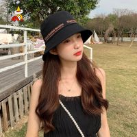 稻草人帽子女春季时尚百搭夏季秋渔夫帽2021新款潮流遮阳防晒盆帽 黑色 均码